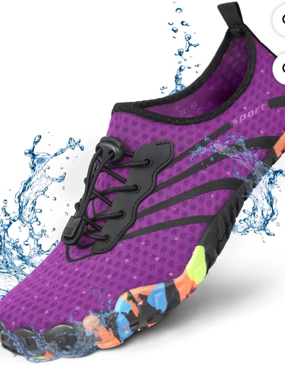 Women's Purple Water Shoes - Lightweight Swim Aqua Socks
